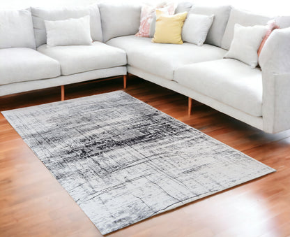5 x 7 Black & White Non Skid Rug