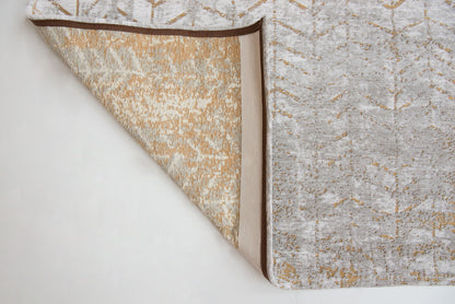 5 x 7 Gray & Yellow Chevron Non Skid Rug