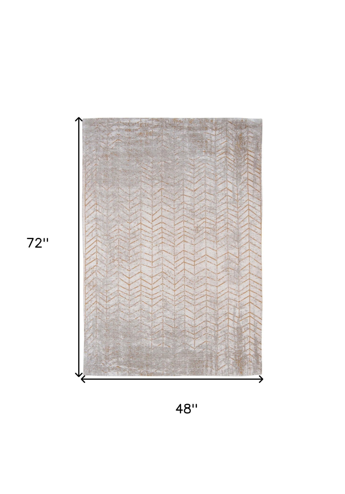 5 x 7 Gray & Yellow Chevron Non Skid Rug
