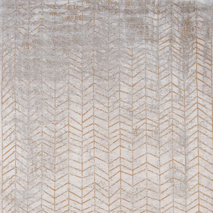 5 x 7 Gray & Yellow Chevron Non Skid Rug