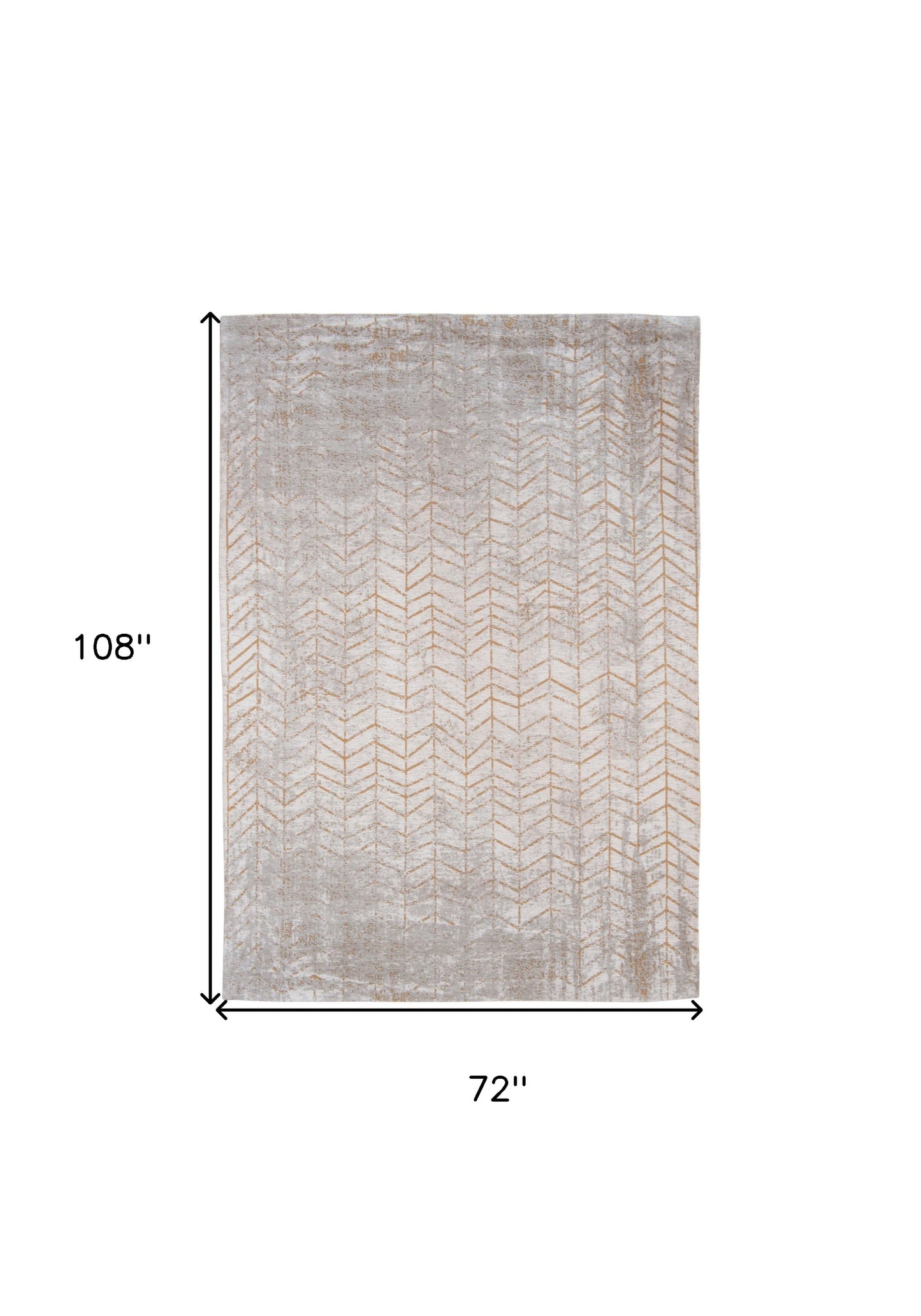 7 x 9 Gray & Yellow Chevron Non Skid Rug