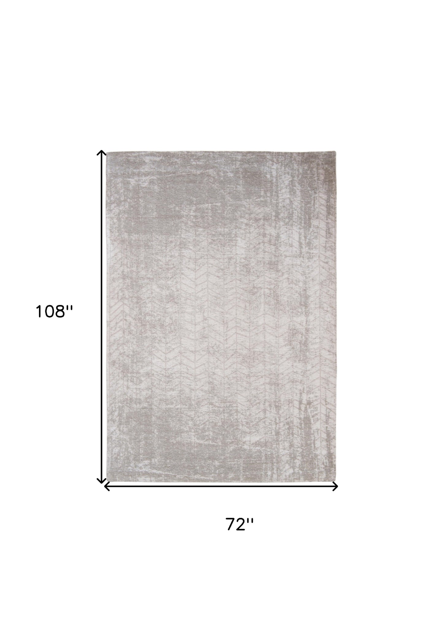 7 x 9 Gray & White Chevron Non Skid Rug