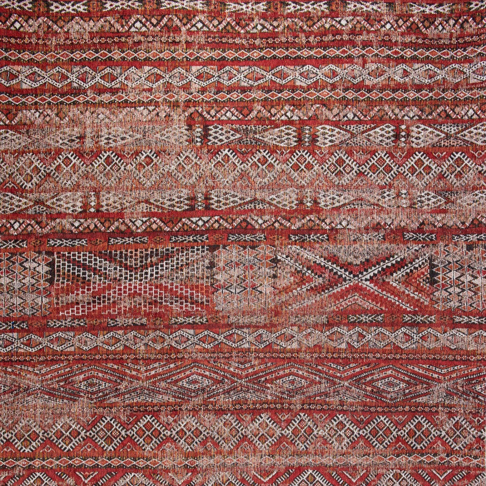 6 x 8 Red & Gray Oriental Non Skid Rug
