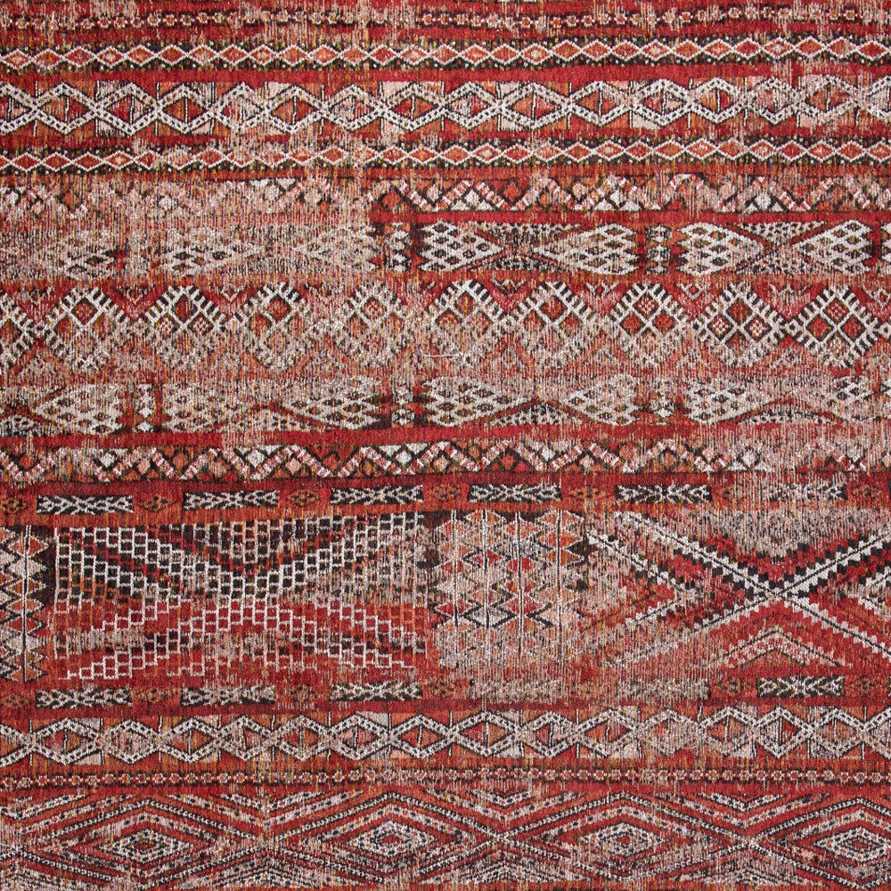 7 x 9 Red & Gray Oriental Non Skid Rug