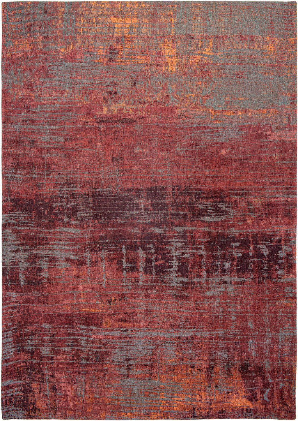 7 x 9 Red & Gray Non Skid Rug