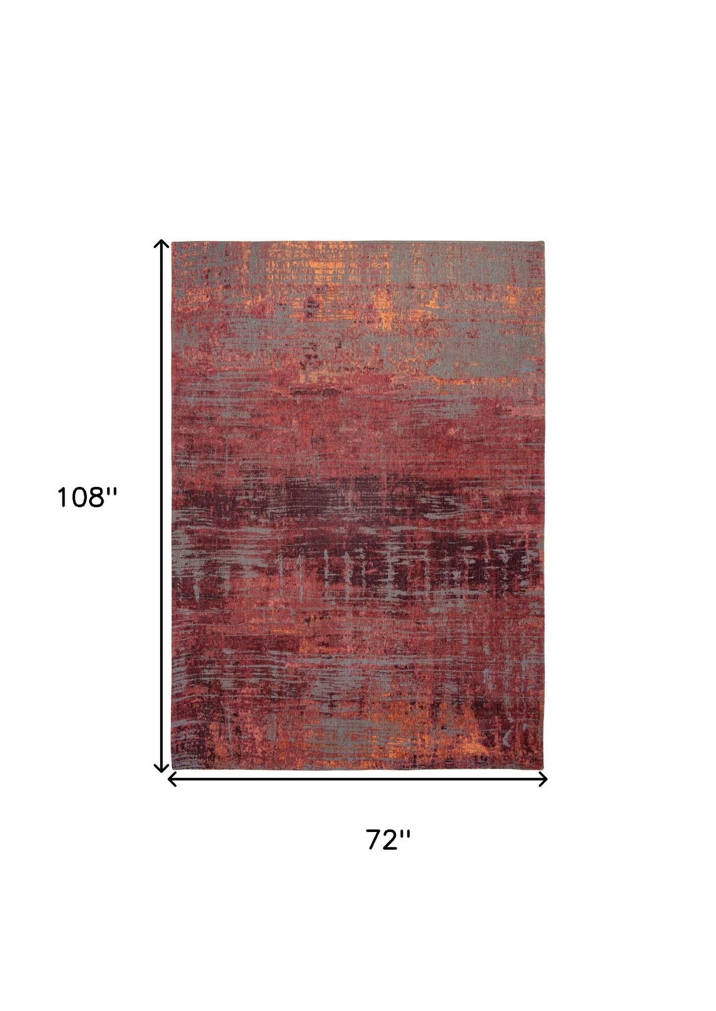 7 x 9 Red & Gray Non Skid Rug