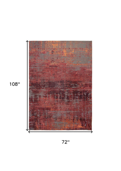 7 x 9 Red & Gray Non Skid Rug