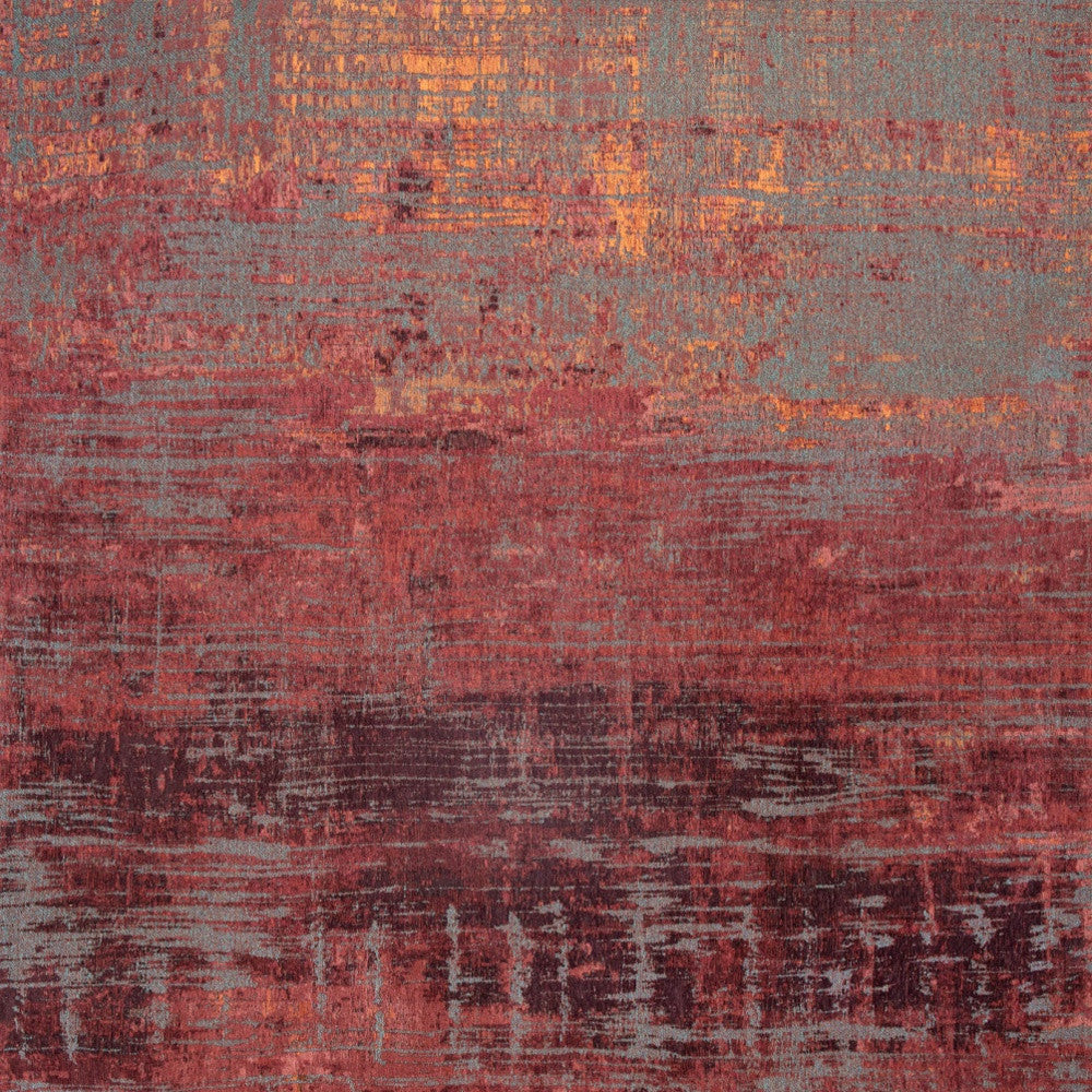 7 x 9 Red & Gray Non Skid Rug