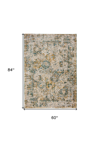 6 x 8 Blue & Green Non Skid Rug