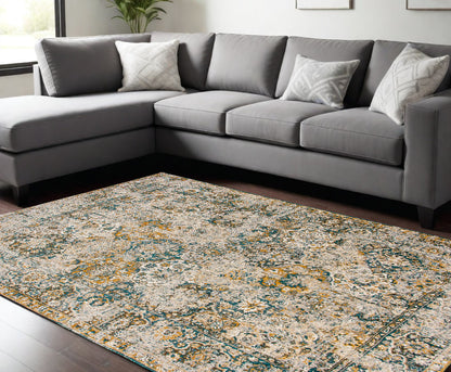 6 x 8 Blue & Green Non Skid Rug