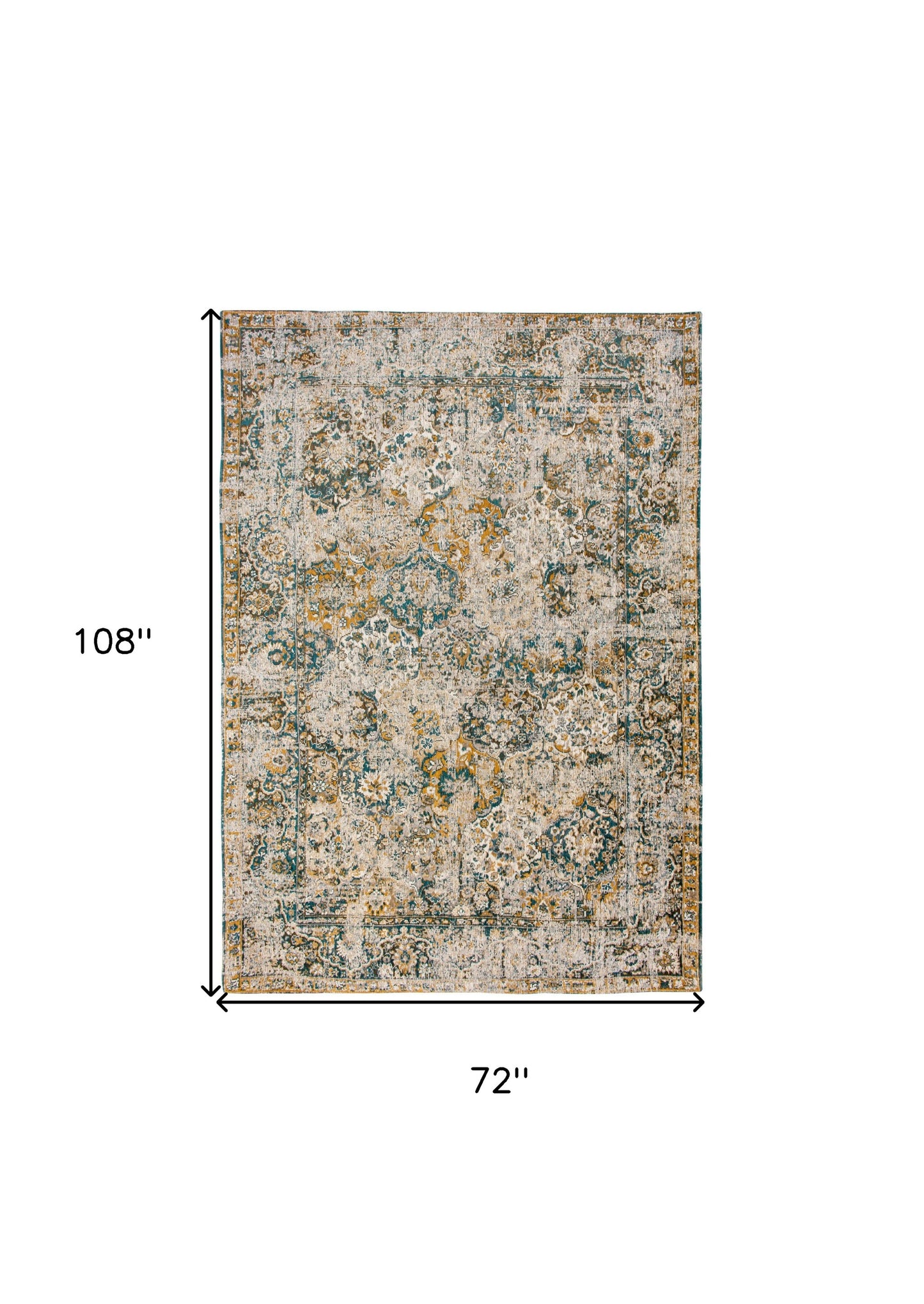 7 x 9 Blue & Green Non Skid Rug
