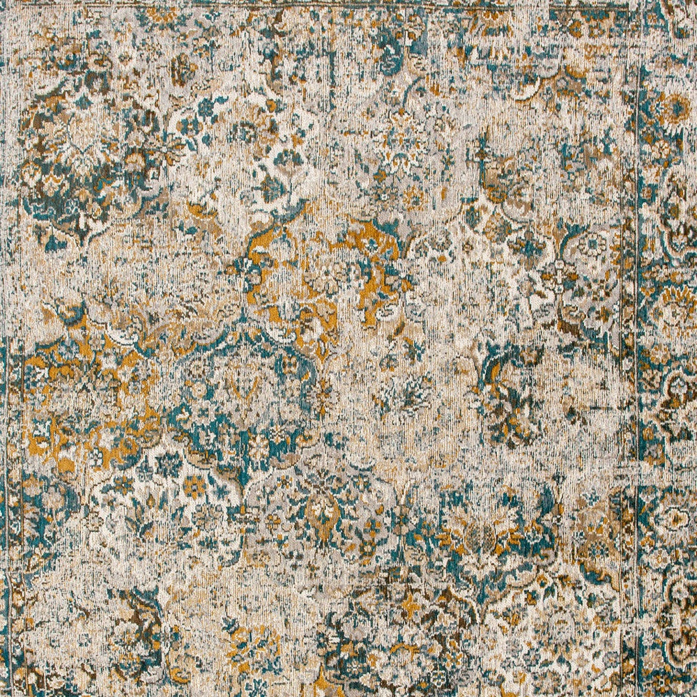 7 x 9 Blue & Green Non Skid Rug