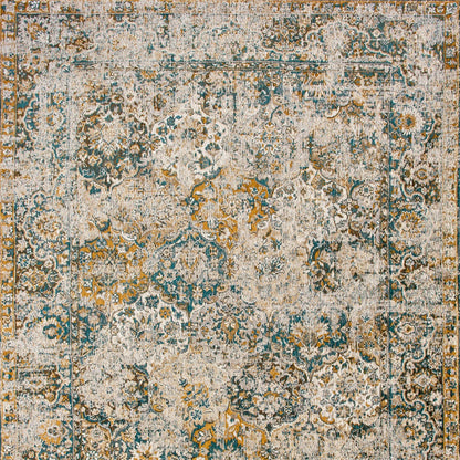 7 x 9 Blue & Green Non Skid Rug