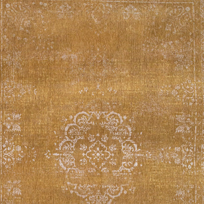 6 x 8 Orange & White Medallion Non Skid Rug