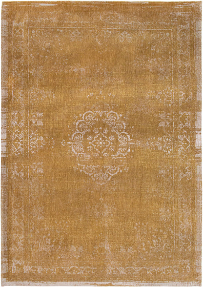 7 x 9 Orange & White Medallion Non Skid Rug