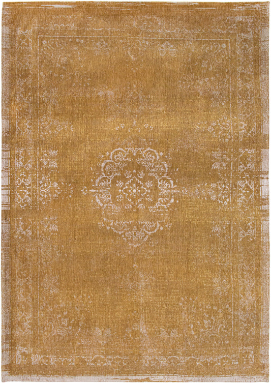 7 x 9 Orange & White Medallion Non Skid Rug