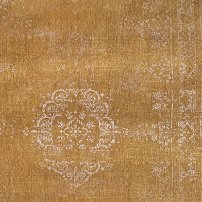 7 x 9 Orange & White Medallion Non Skid Rug