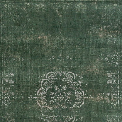 5 x 7 Gray & Green Medallion Non Skid Rug