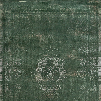 6 x 8 Gray & Green Medallion Non Skid Rug
