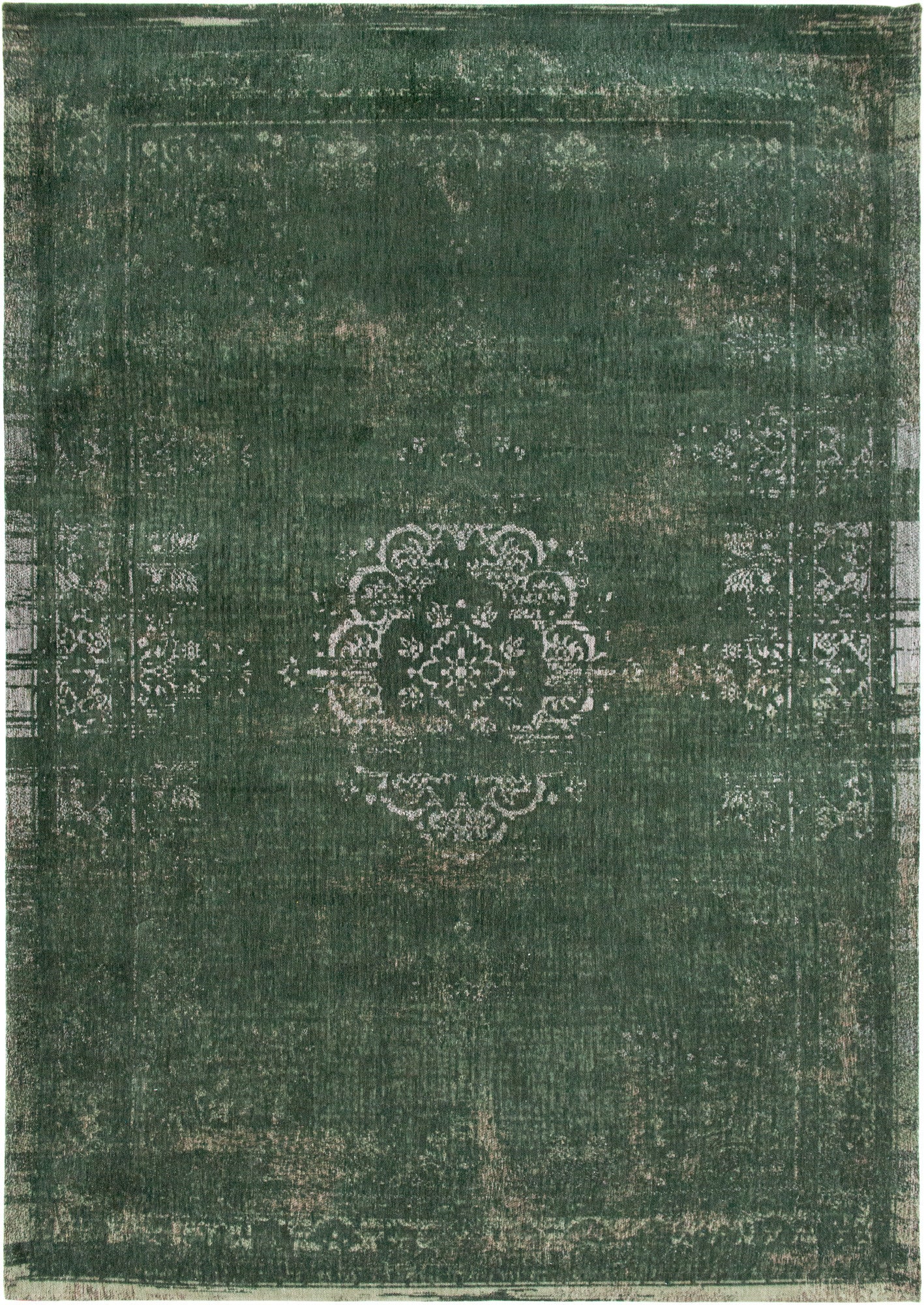 7 x 9 Gray & Green Medallion Non Skid Rug