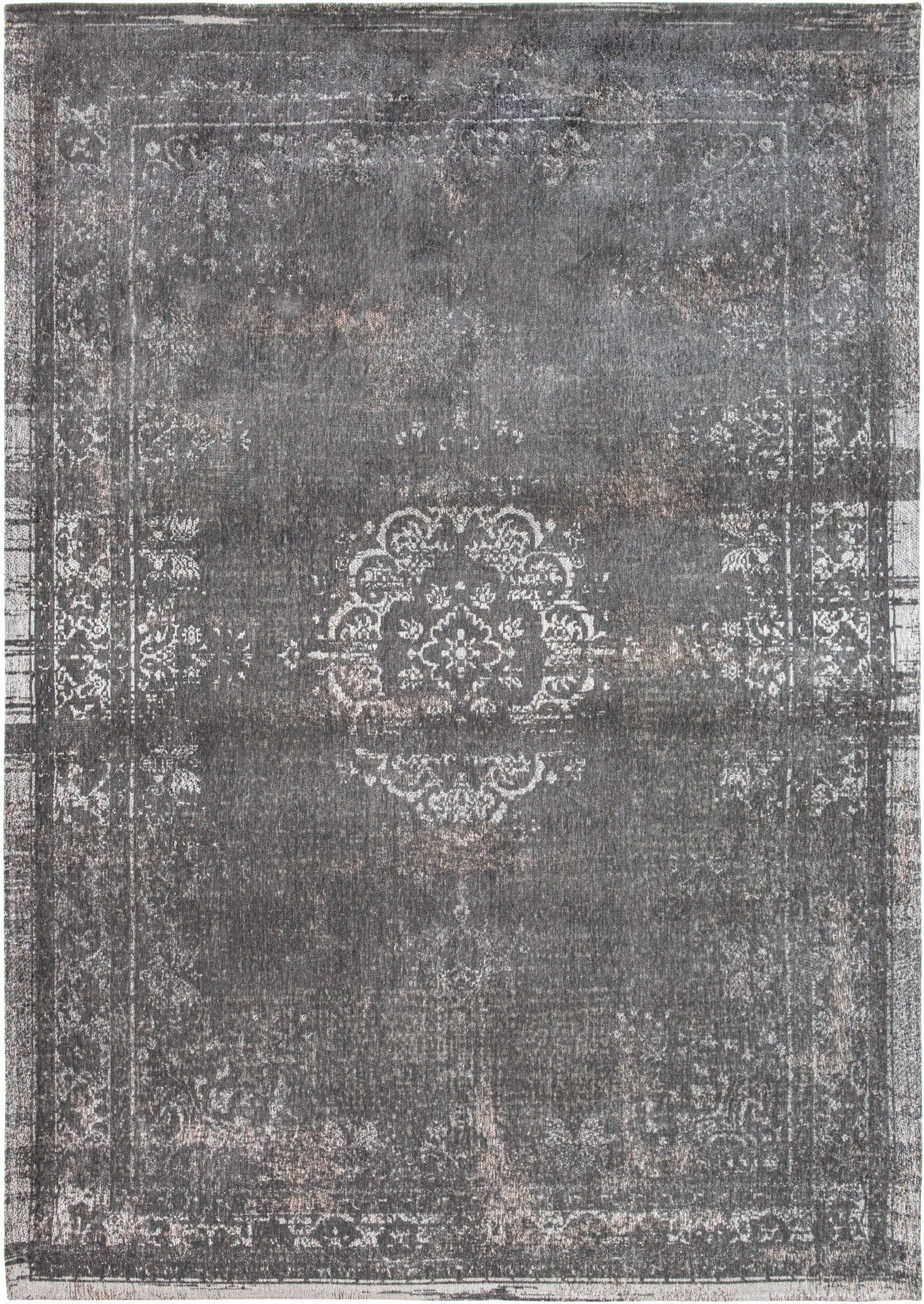 6 x 8 Gray Medallion Non Skid Rug