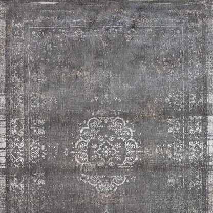 6 x 8 Gray Medallion Non Skid Rug