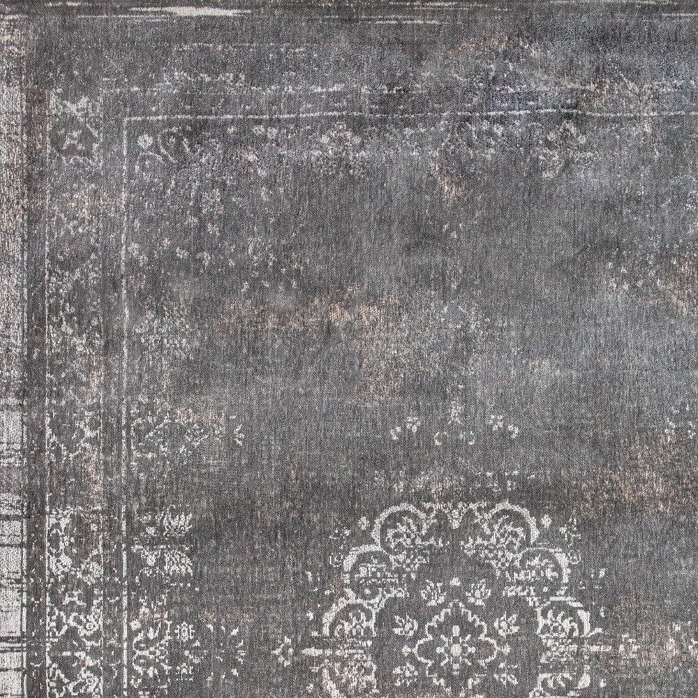 7 x 9 Gray Medallion Non Skid Rug