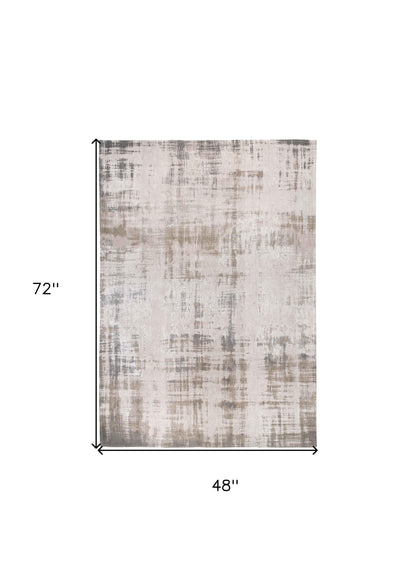 5 x 7 Gray & Beige Non Skid Rug