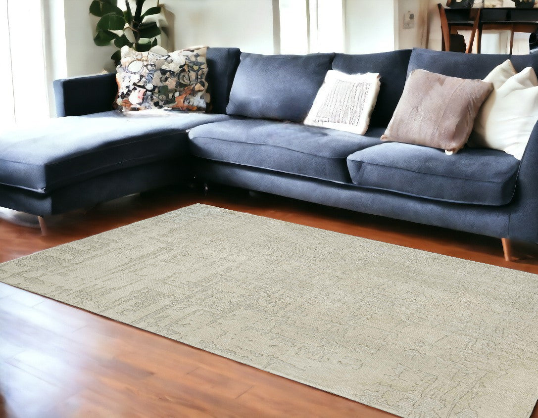 7 x 9 Gray & Beige Non Skid Rug