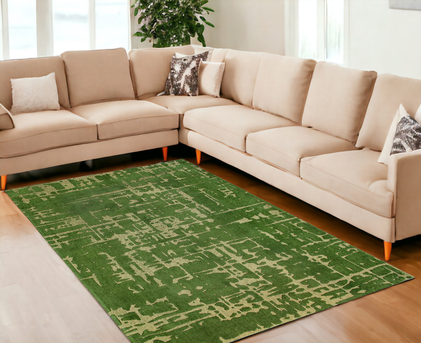 7 x 9 Green Non Skid Rug