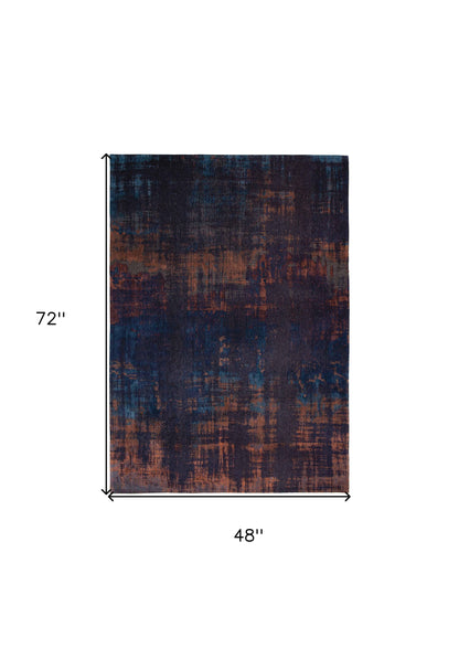 5 x 7 Blue & Brown Non Skid Rug