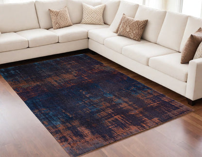 5 x 7 Blue & Brown Non Skid Rug