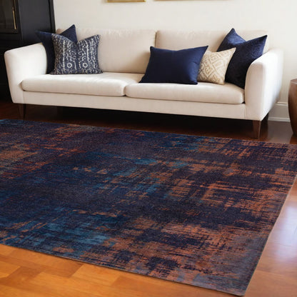 6 x 8 Blue & Brown Non Skid Rug