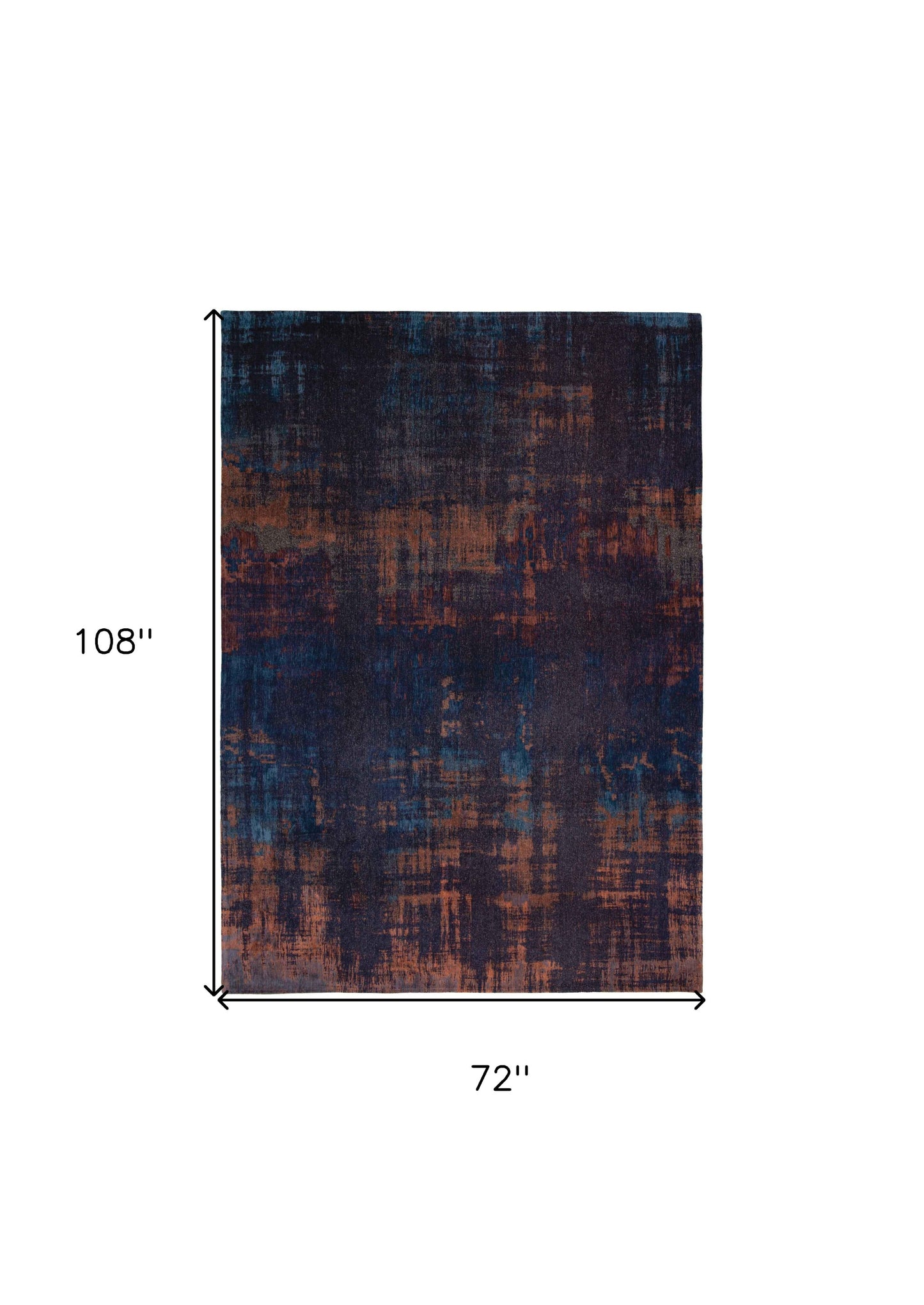 7 x 9 Blue & Brown Non Skid Rug