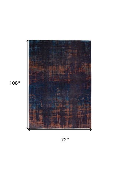 7 x 9 Blue & Brown Non Skid Rug