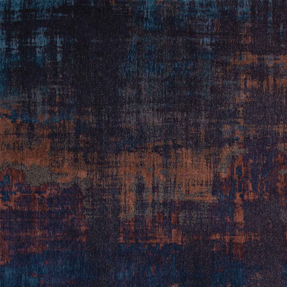 7 x 9 Blue & Brown Non Skid Rug