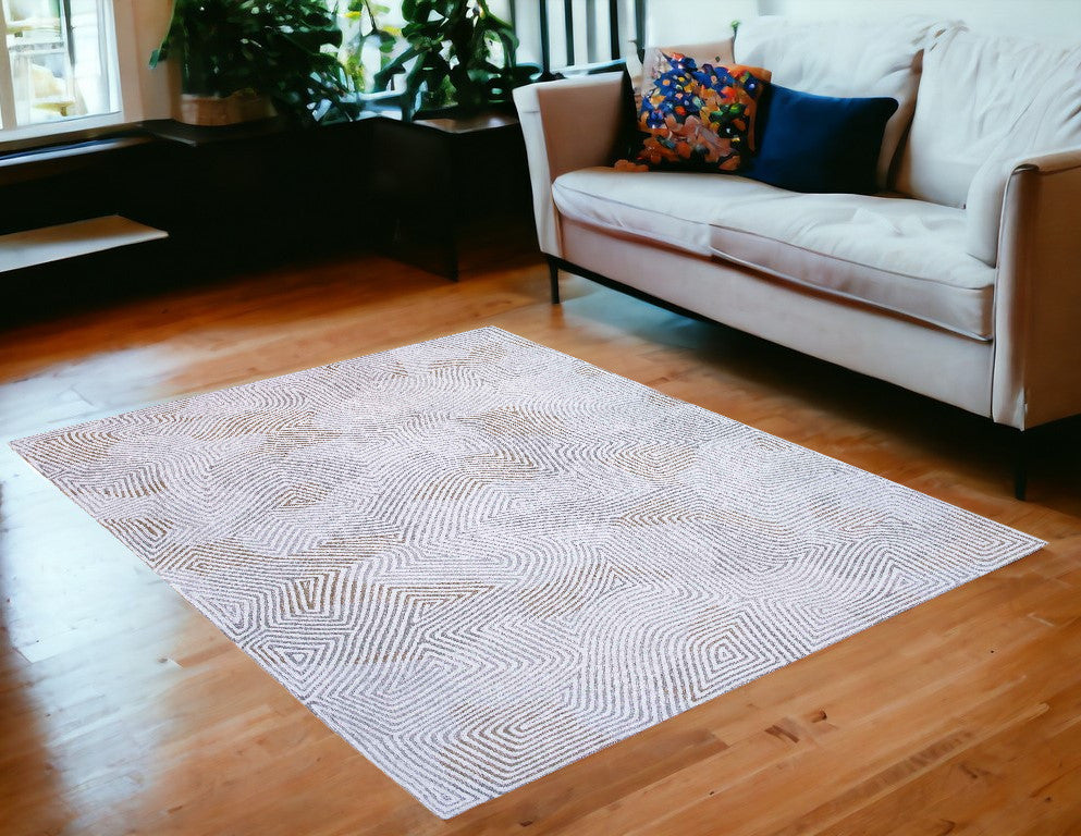 5 x 7 White Non Skid Rug