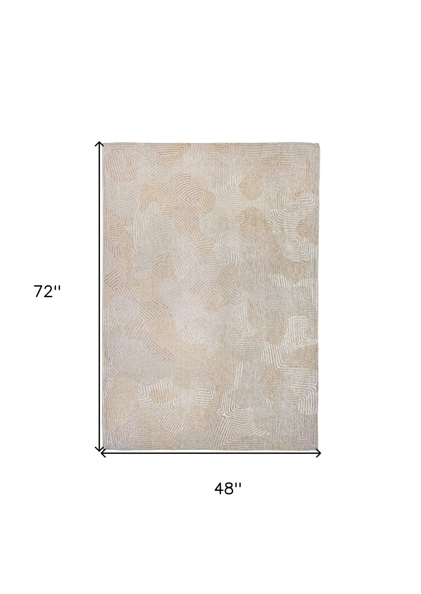 5 x 7 Beige & White Non Skid Rug