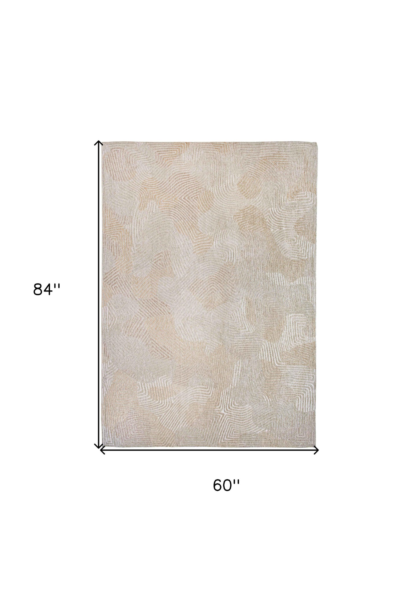 6 x 8 Beige & White Non Skid Rug