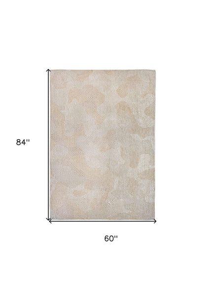 6 x 8 Beige & White Non Skid Rug