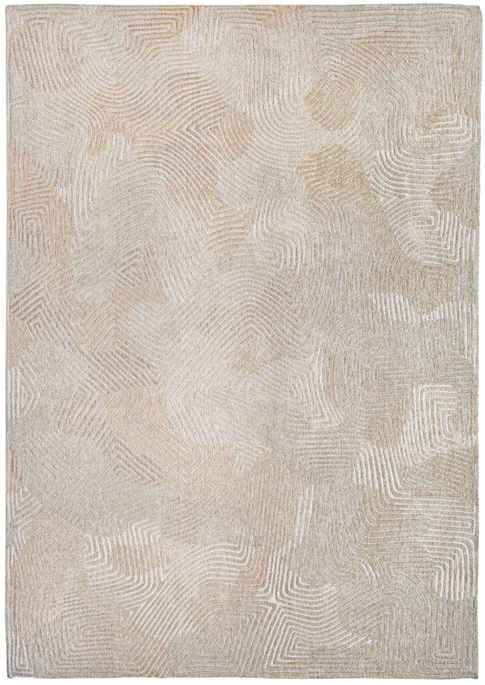 7 x 9 Beige & White Non Skid Rug