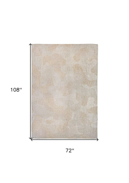 7 x 9 Beige & White Non Skid Rug