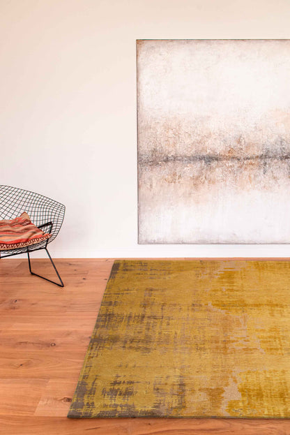 6 x 8 Yellow & Brown Non Skid Rug