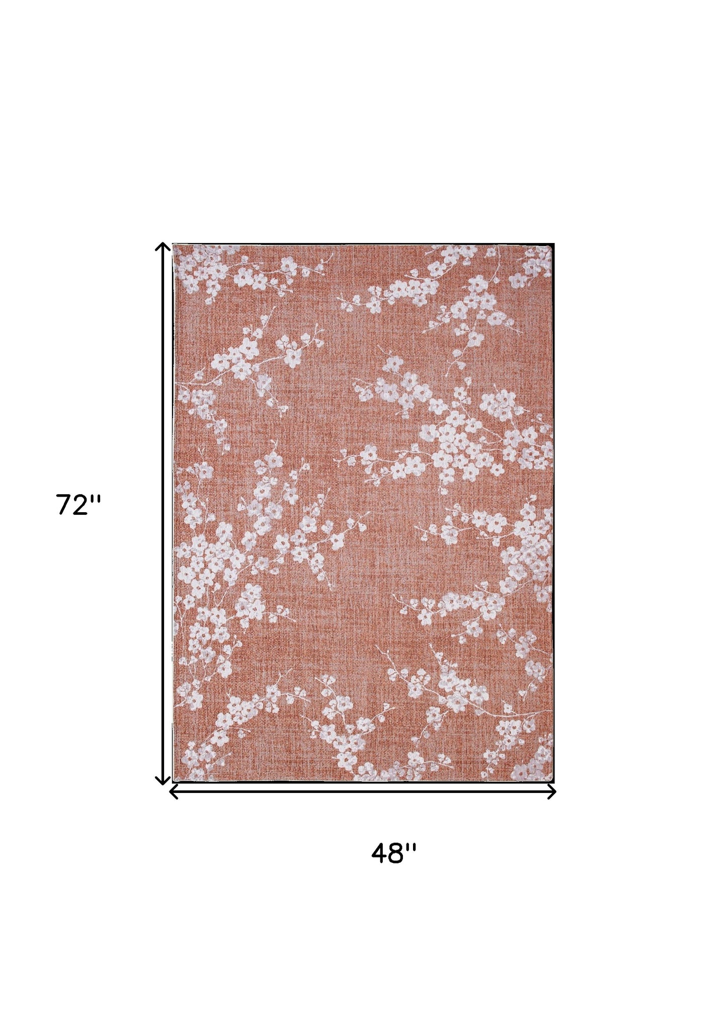 5 x 7 Red & White Oriental Non Skid Rug