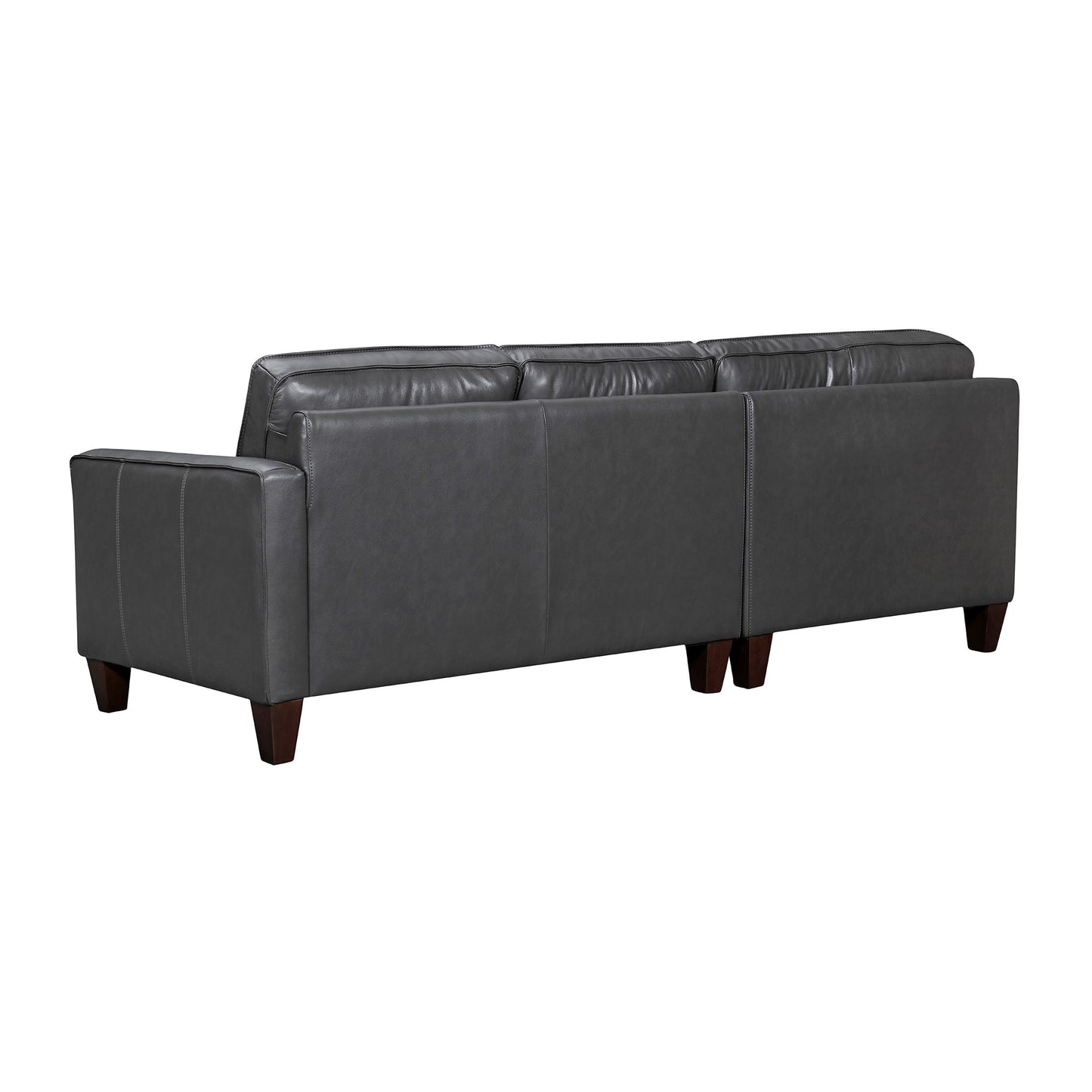 Black Leather L Shaped 3 Piece Sectional