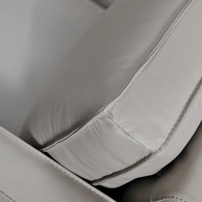 Gray Leather L Shaped 3 Piece Sectional