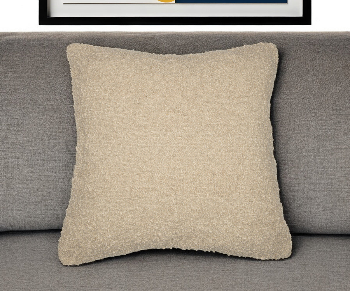 Beige Pillow w/ Shag