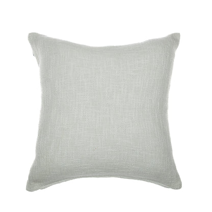 Blue & Ivory Geometric Cotton Blend Pillow w/ Embroidery