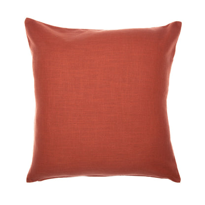 Orange & Ivory Geometric Cotton Blend Pillow w/ Embroidery