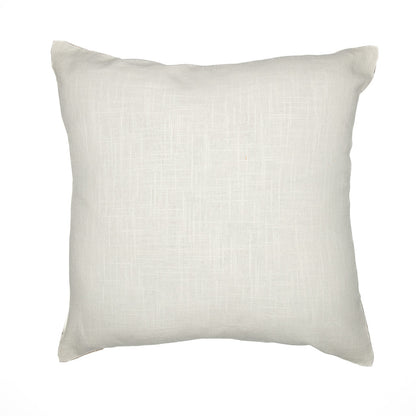 Taupe & Ivory Geometric Cotton Blend Pillow w/ Embroidery
